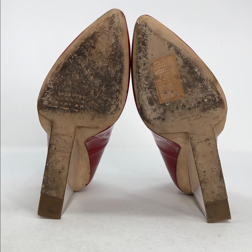 Maison Martin Margiela x H&M Plexi Red Patent Leather Womens Wedge Heels Size 10 - Picture 8 of 10